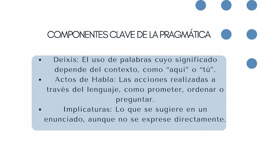 PRAGMÁTICA ¿QUÉ ES LA PRAGMATICA?
La pragmática se define como el estudio del
lenguaje desde el punto de vista de los
usuarios y sus intenci
