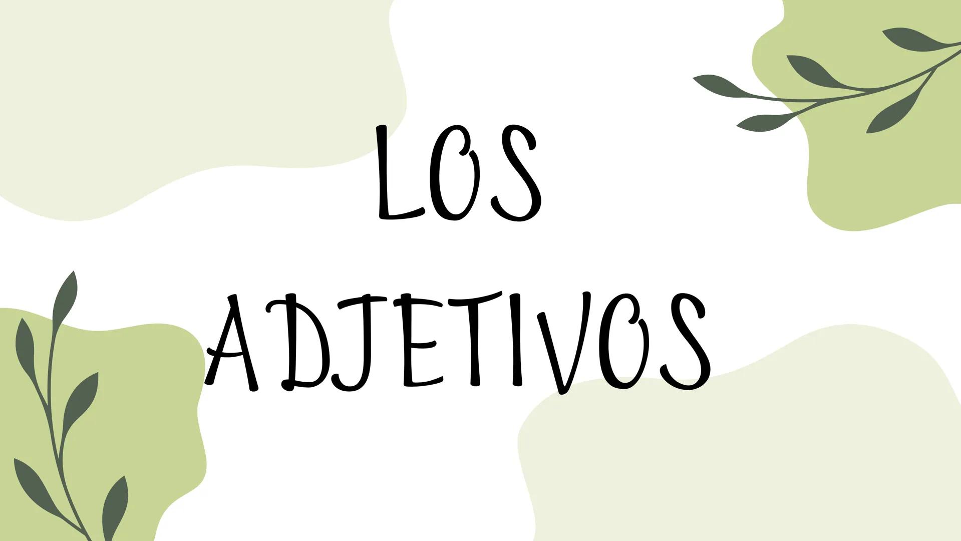 LOS
ADJETIVOS ¿Qué es un adjetivo?
El adjetivo es una parte de la
oración o clase de palabra que
complementa un sustantivo para
calificarlo;