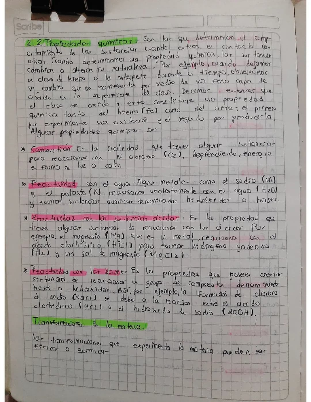 Materra y energía.
Scribe
el
todo aquello que nor rodea, tiene masa
espacio. la quimica
er la ciencia
que
cualitativa
у осира
er tudia
y
la 