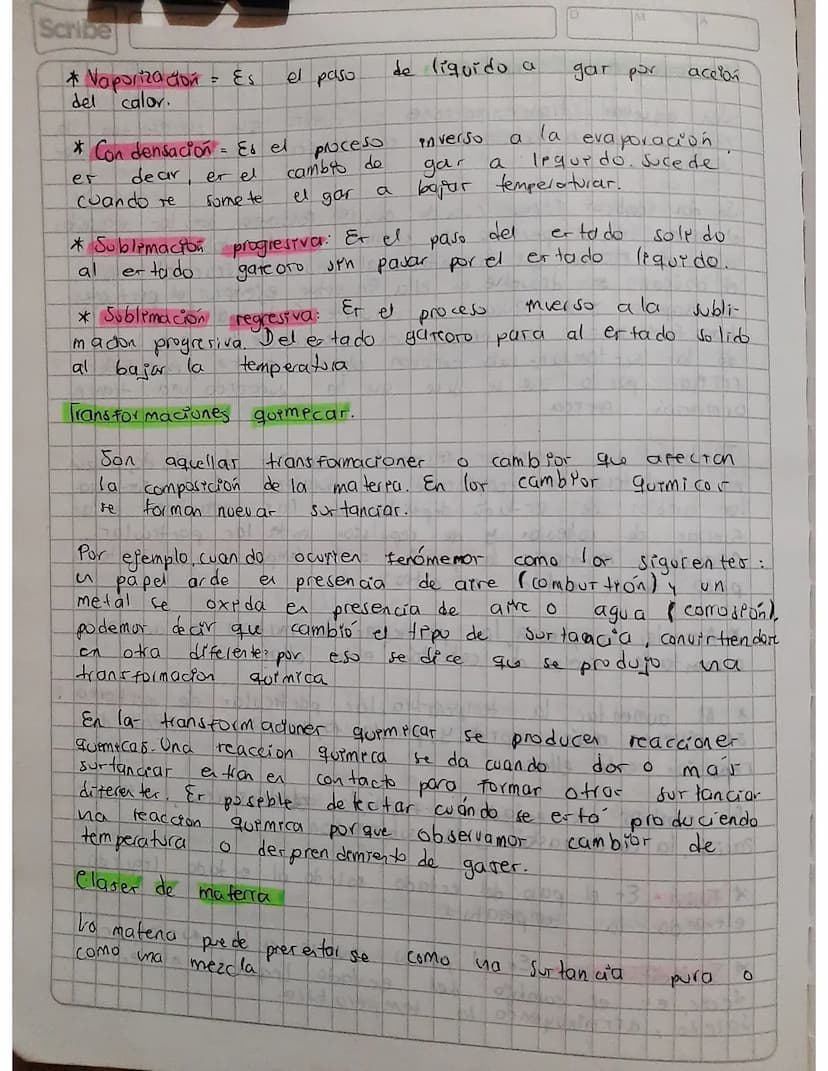 Materra y energía.
Scribe
el
todo aquello que nor rodea, tiene masa
espacio. la quimica
er la ciencia
que
cualitativa
у осира
er tudia
y
la 