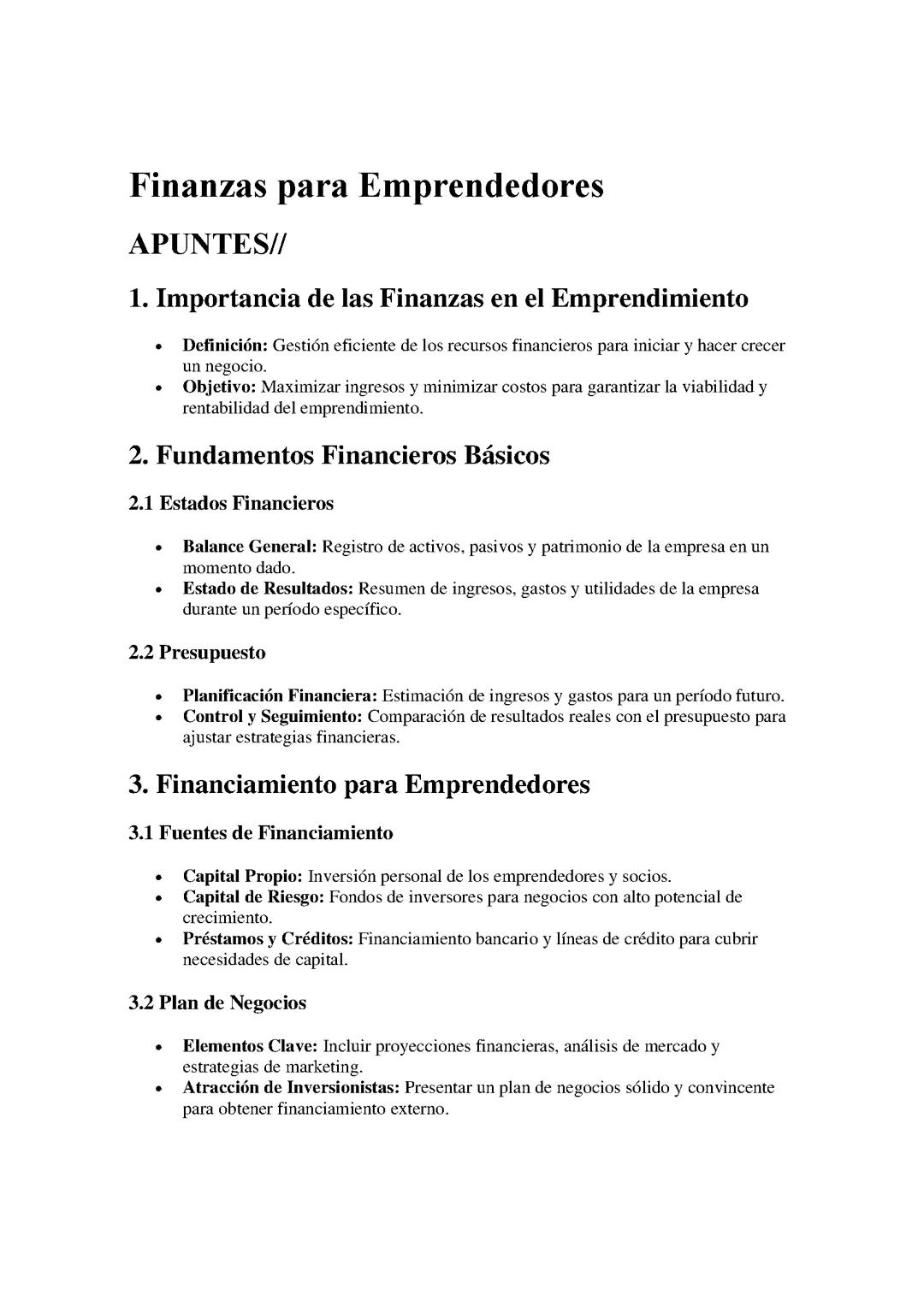 Finanzas para Emprendedores