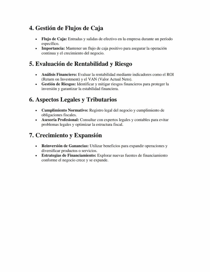 Finanzas para Emprendedores
APUNTES//
1. Importancia de las Finanzas en el Emprendimiento
•
•
Definición: Gestión eficiente de los recursos 