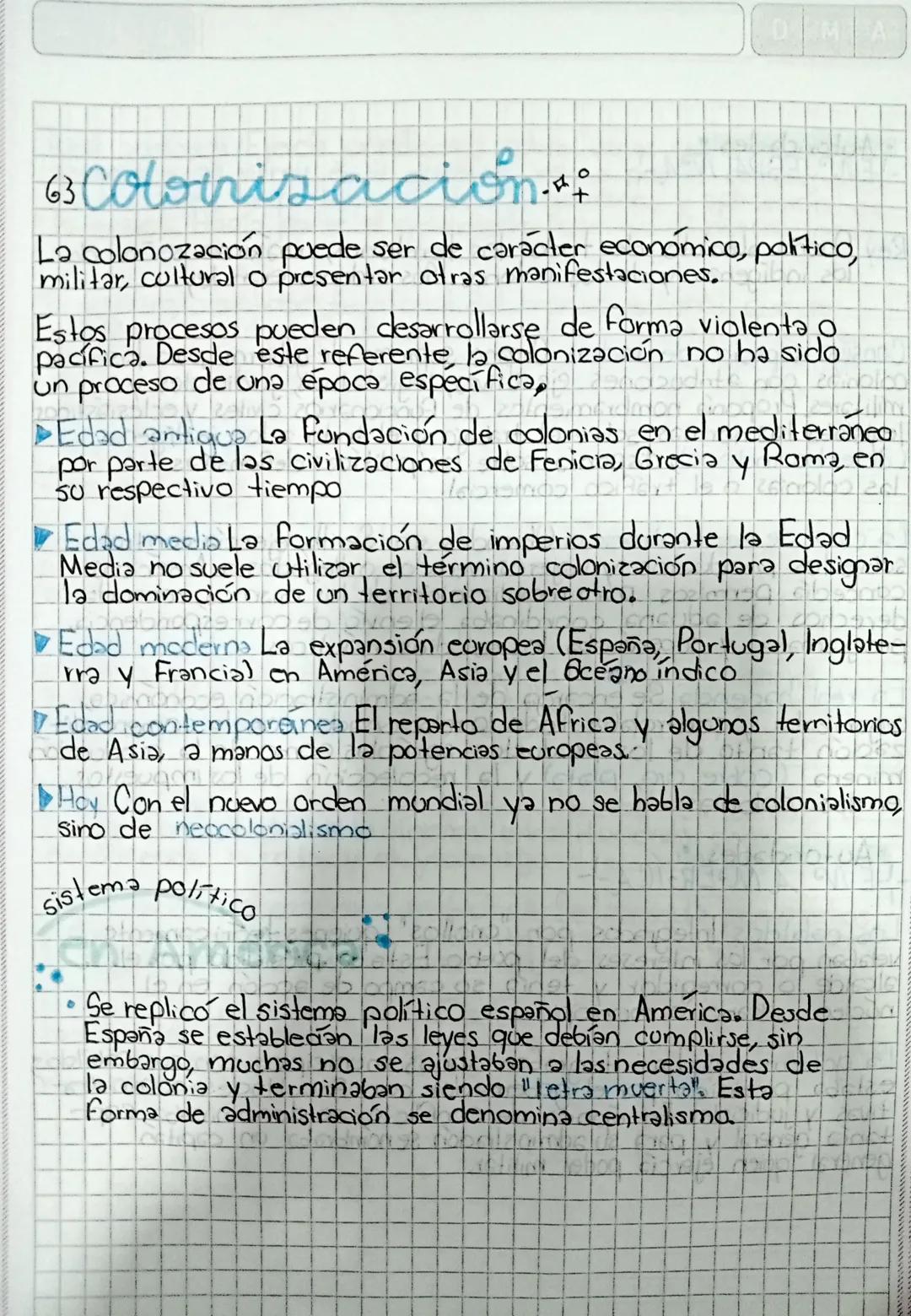 DM
63 Colorrisación.**
La colonozación puede ser de caracter economico, político,
militar, cultural o presentar otras manifestaciones.
Estos