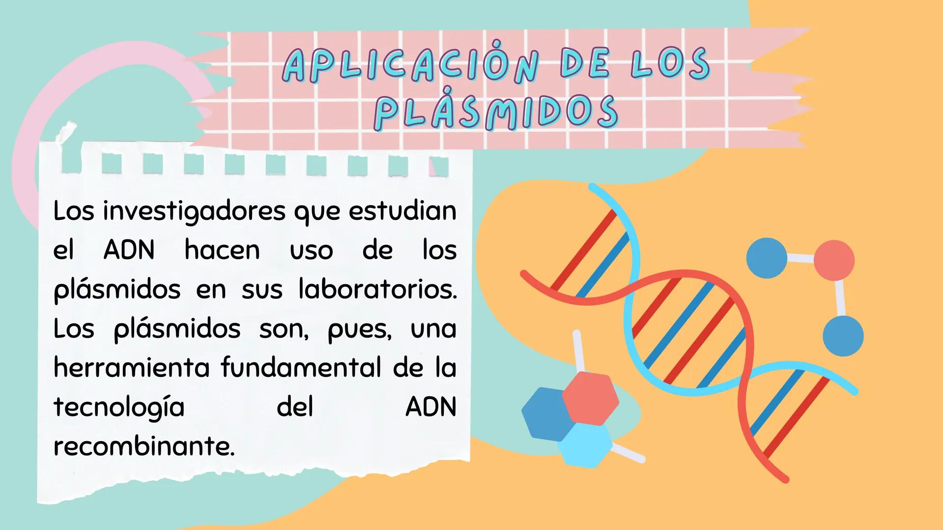 # PLÁSMIDOS y
# VACUOLA # PLASMIDOS

# CONCEPTO

Son pequeñas moléculas de
ADN circular que se
encuentran en células
bacterianas y algunas c