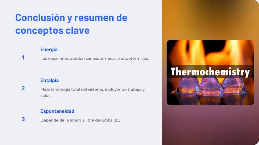 la Termoquímica
La termoquímica estudia los intercambios de energía que
acompañan a las reacciones químicas. Comprende
conceptos clave como 