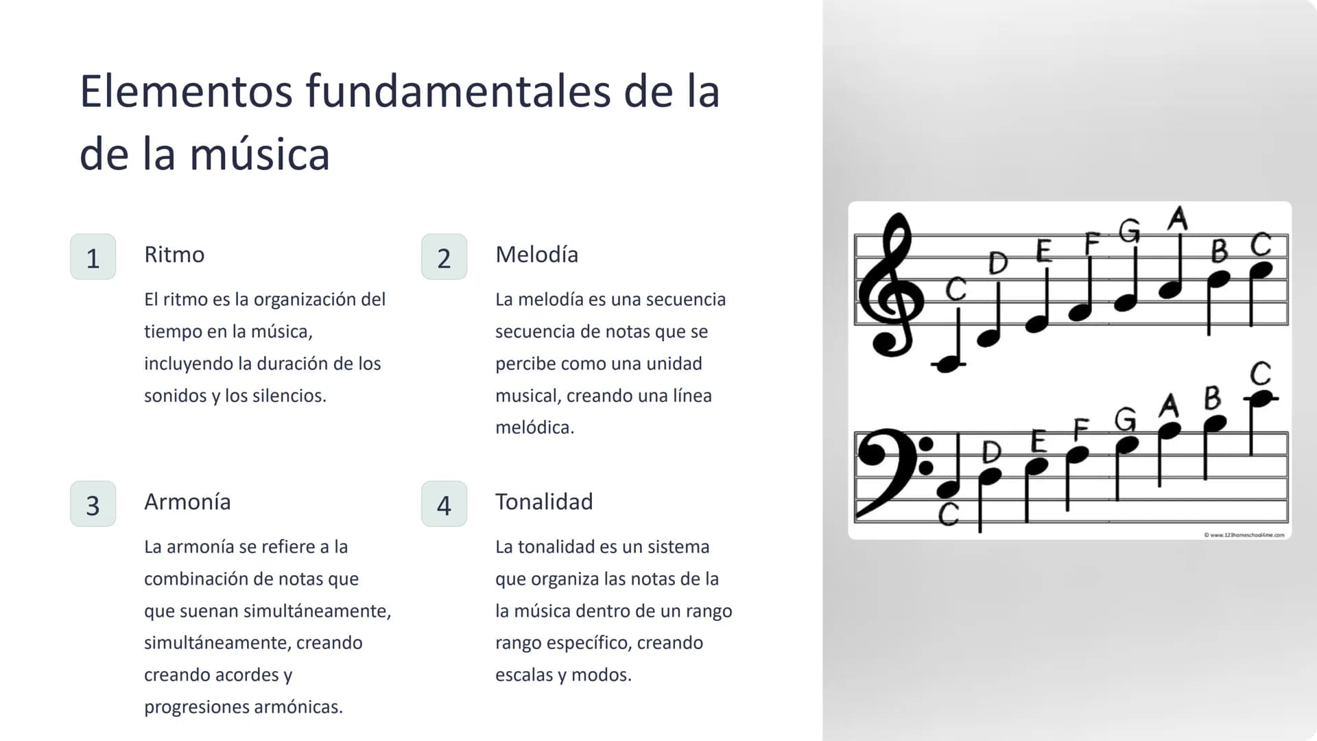 la teoría musical
La teoría musical es la base de la composición y la interpretación musical. A
través de su estudio, comprenderemos los ele