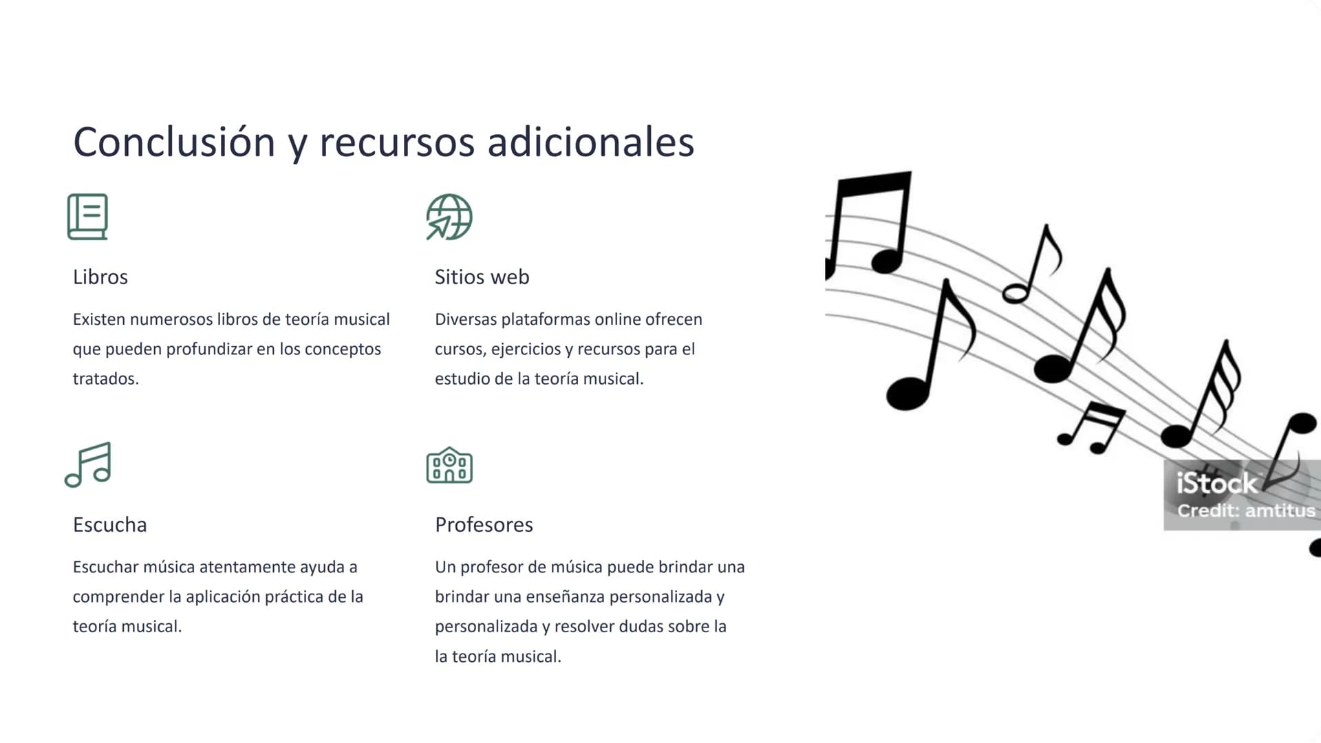 la teoría musical
La teoría musical es la base de la composición y la interpretación musical. A
través de su estudio, comprenderemos los ele