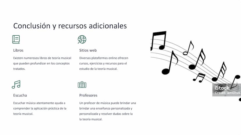 la teoría musical
La teoría musical es la base de la composición y la interpretación musical. A
través de su estudio, comprenderemos los ele