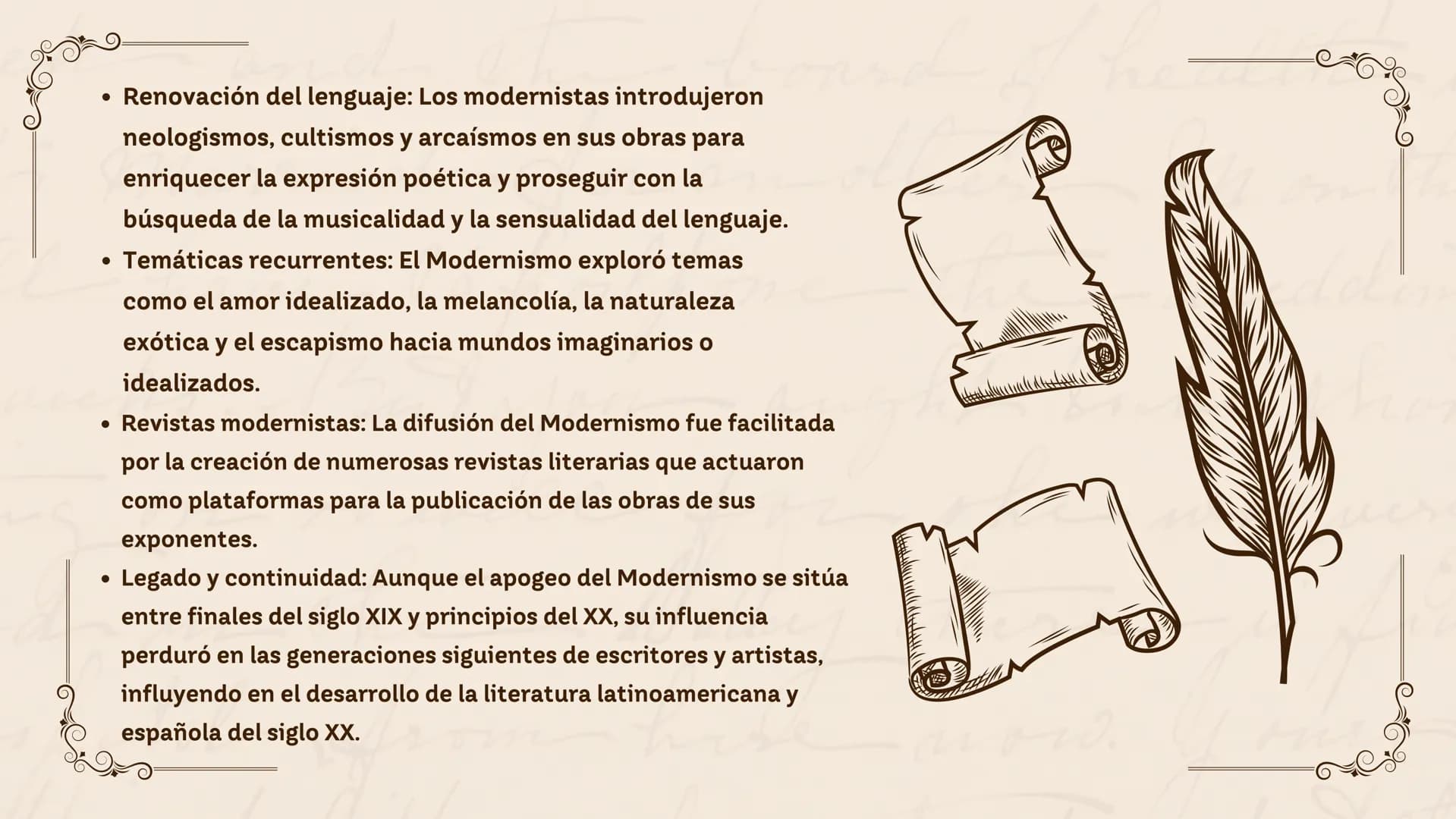 Mane HISTORIA DEL MODERNISMO
on
MODERNISMO
Malley the
now. ÍNDICE
01
donde surgio
02 ¿que es?
03 caracteristicas
04 autores
05
obras
06 dato