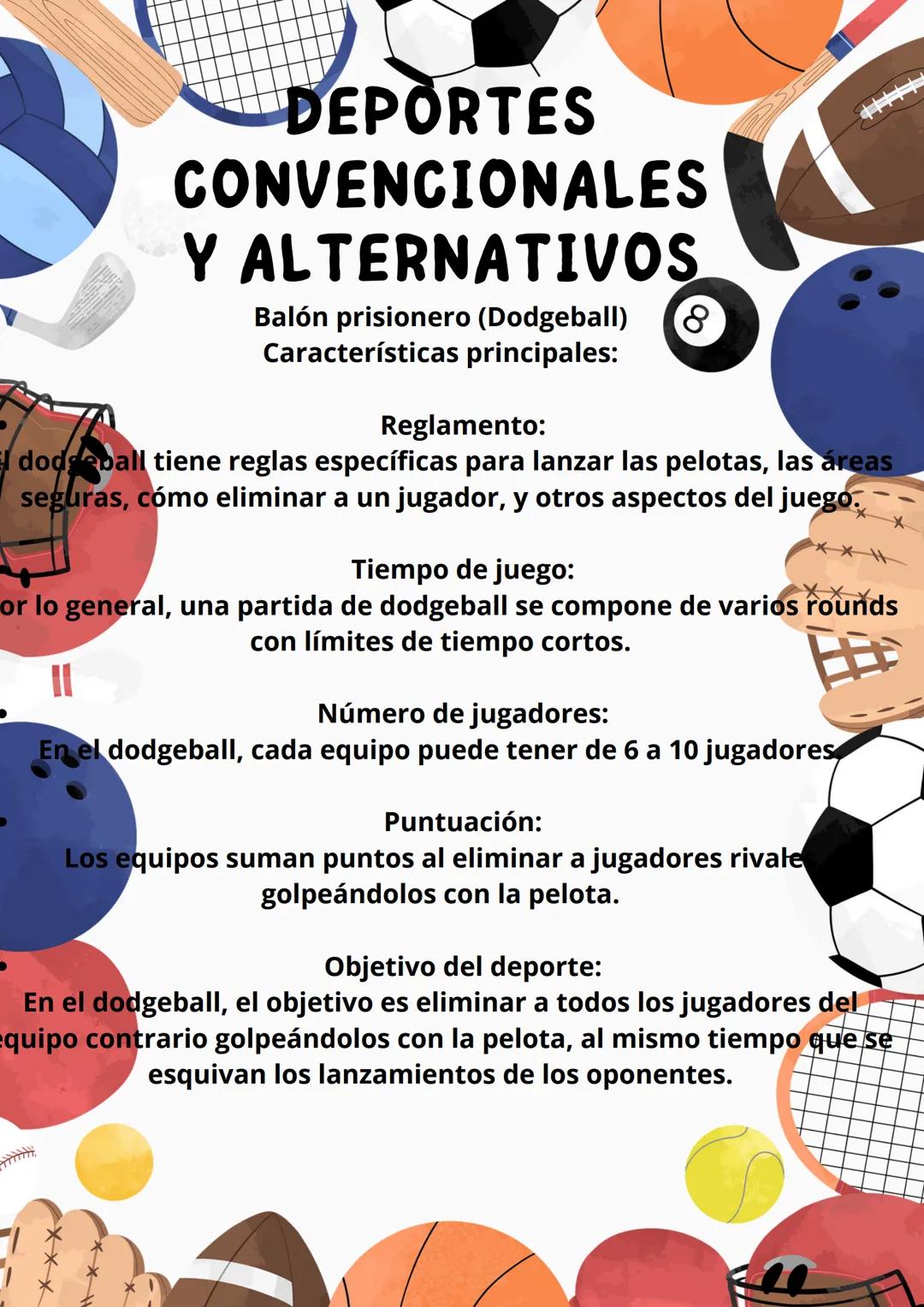 # DEPORTES

# CONVENCIONALES Y

# ALTERNATIVOS

ALESSANDRA CARABALLO

GRADO 10

Convencionales: se conocen.

Alternativos: derivan de los de