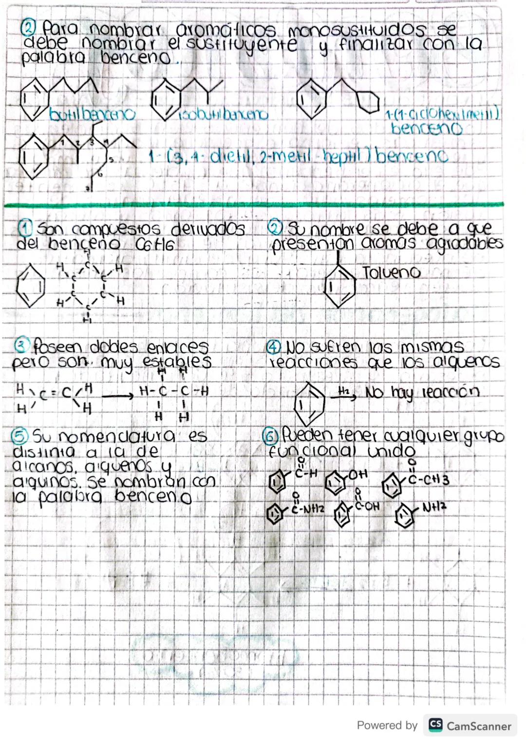 # Peglas para NOMBRAR

- CompuestoS

# Aromáticos

Reala 2. En bencenos disustituidos se indica la
posicion de los radicales mediante los pr