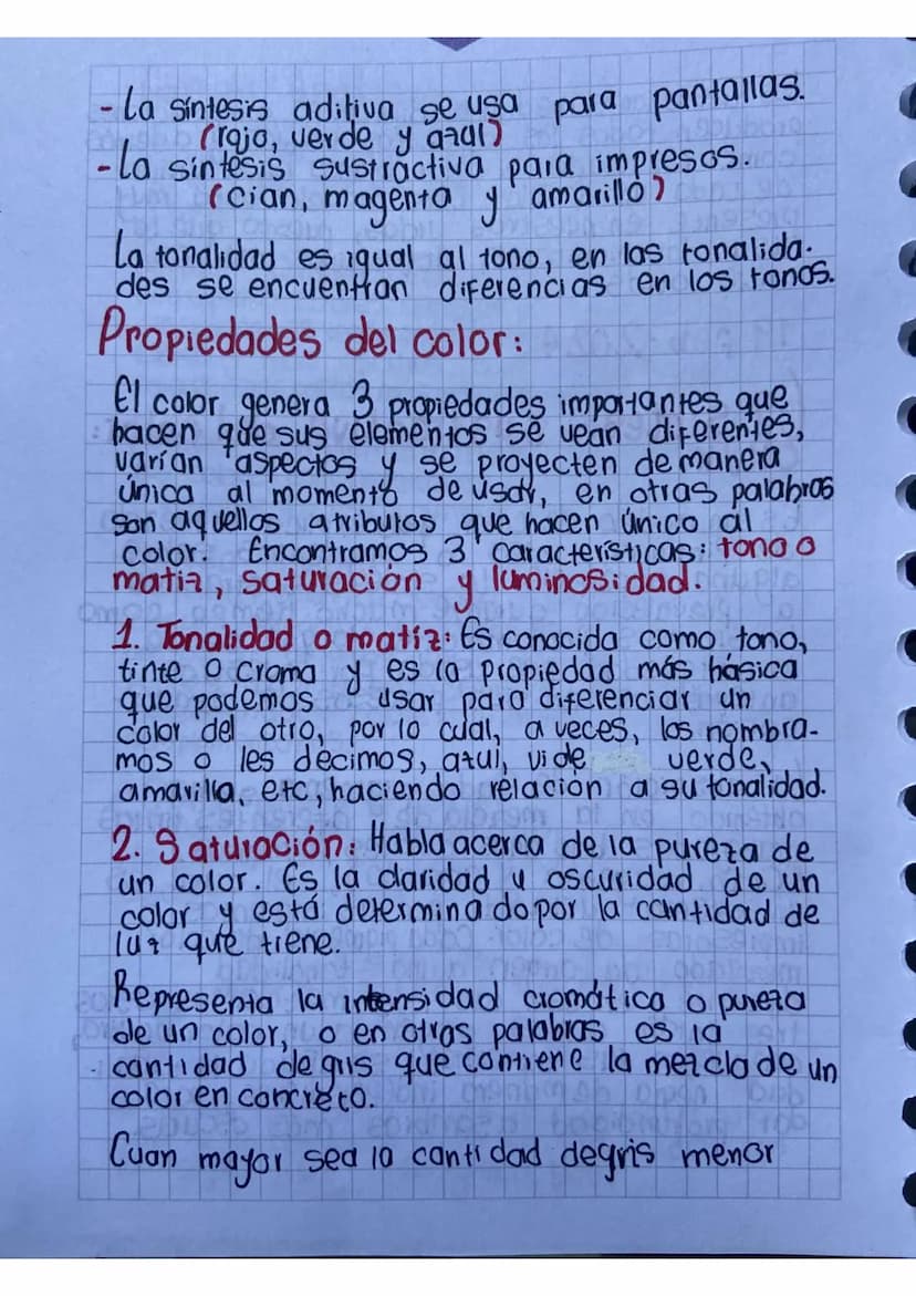 - la sintesis aditiva se usa para pantallas
(rojo, verde y azul)
-la sintesis sustractiva para impresos.
(cian, magenta y amarillo?
La tonal