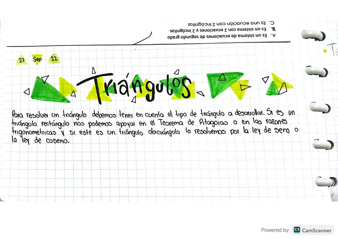 Triangulos (Teorema de Pitágoras)