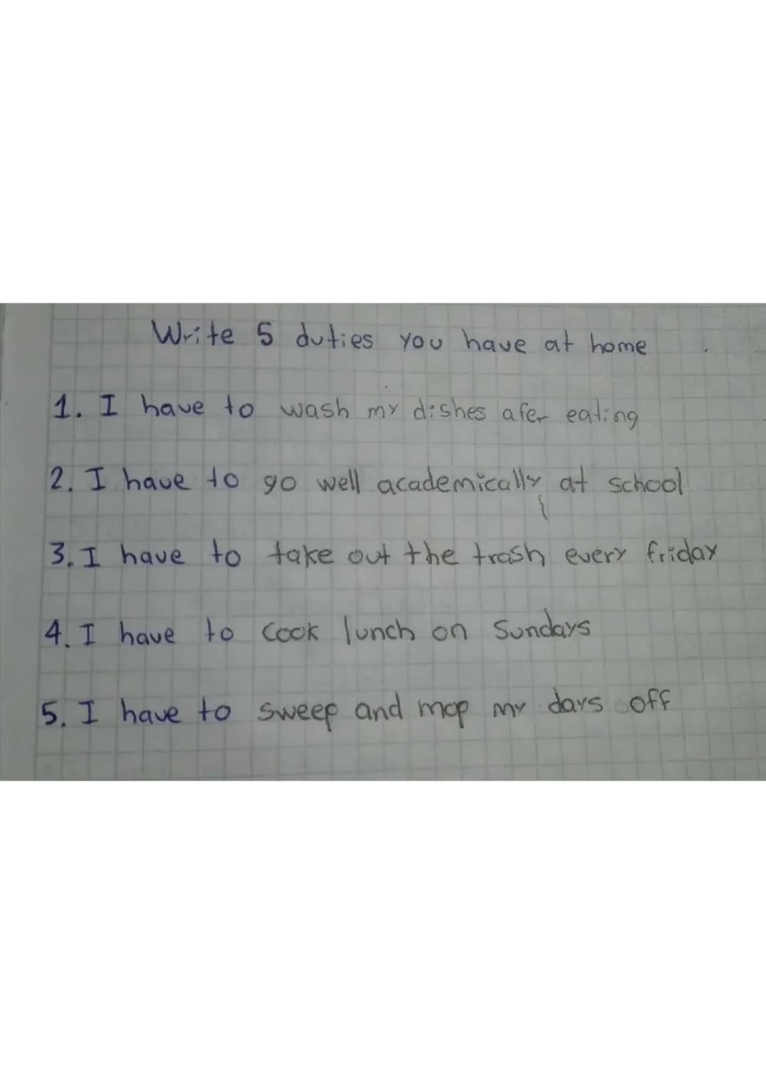HAVE TO
ge
• We use have to express obligation when tameting is
necesary in the present or future.

EXAMPLES

• They boys have to study hard