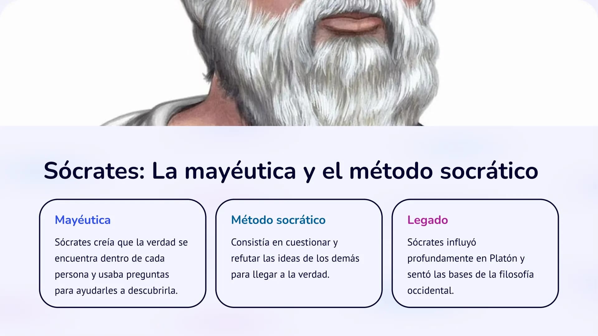 la filosofía antigua
La filosofía antigua se originó en la Antigua Grecia y se enfocó en
temas como el conocimiento, la existencia y la mora