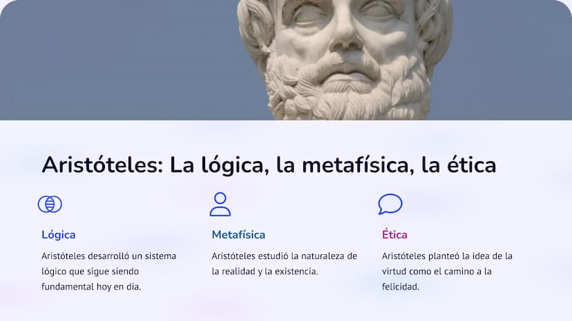 la filosofía antigua
La filosofía antigua se originó en la Antigua Grecia y se enfocó en
temas como el conocimiento, la existencia y la mora