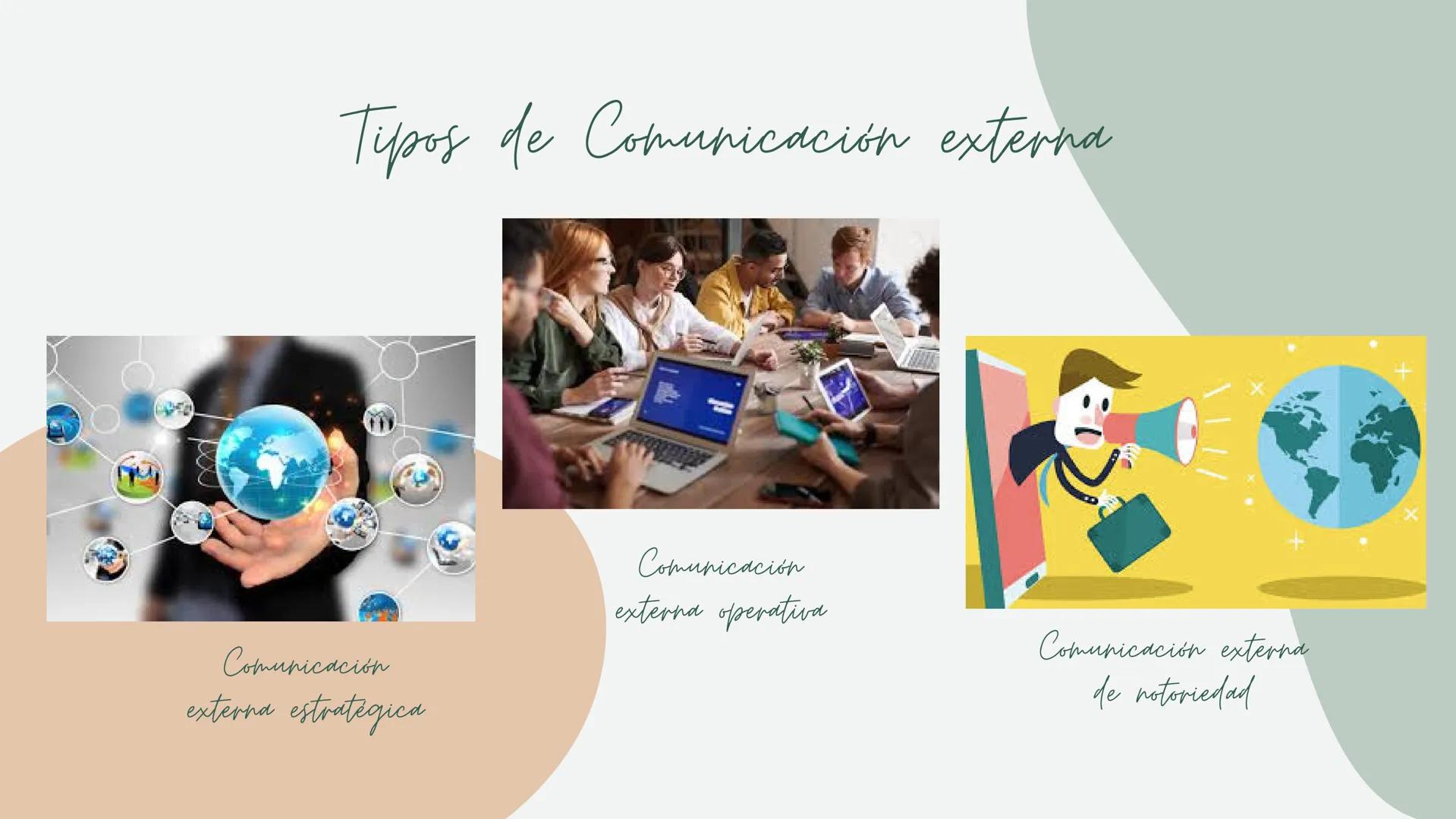 # ¿QUÉ ES LA
# COMUNICACIÓN
# EMPRESARIAL?
## Comunicación
## Externa ¡Qué es la
comunicación externa? Objetivos

02 Relaciones Afectiva

04