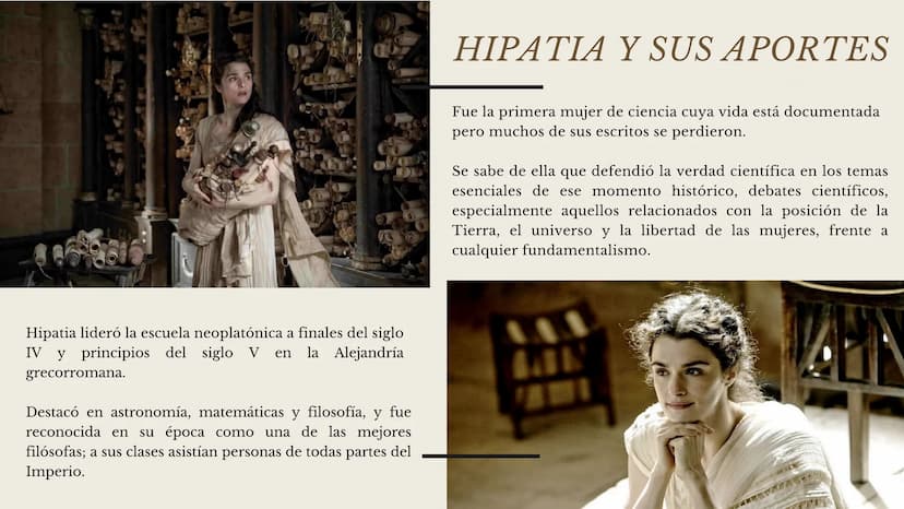 HIPATIA DE ALEJANDRÍA
Película Ágora AGORA
UNA PELICULA DE ALEJANDRO AMENÁBAR
Hipatia de Alejandría, la primera
mujer matemática
Análisis de