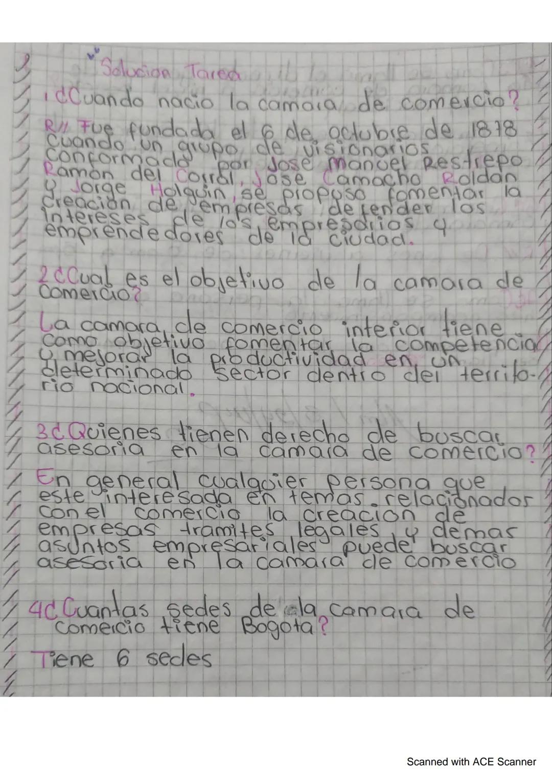 Solucion Tared to lo

¿Cuando nacio la camaia de comercio?

R Fue fundada el 6 de octubre de 1818
Cuando unう
formado por Jose Manuel Restrep