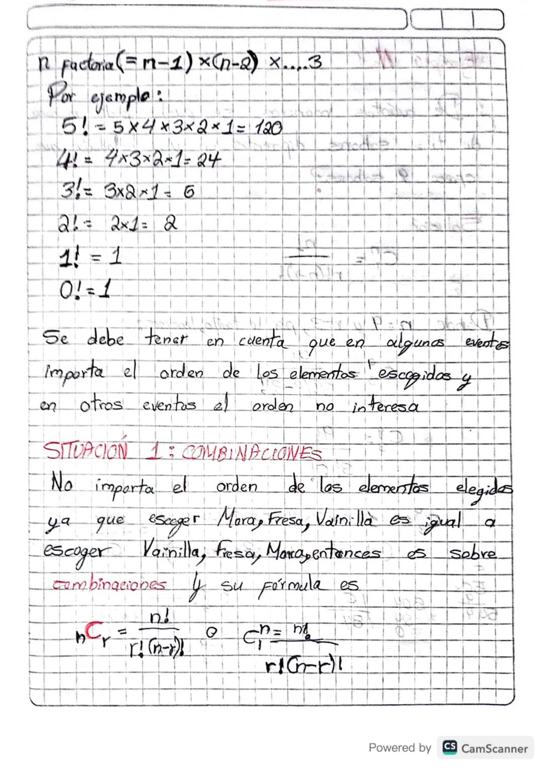 n factoria(=m-1)x(n-2) x....3

Por ejemplo:

5!=5×4×3×2×1=120

4!=4×3×2×1=24

3!=3x2x16

2!= 2x1= 2

1 = 1

0!=1

10

Se debe tener en cuent
