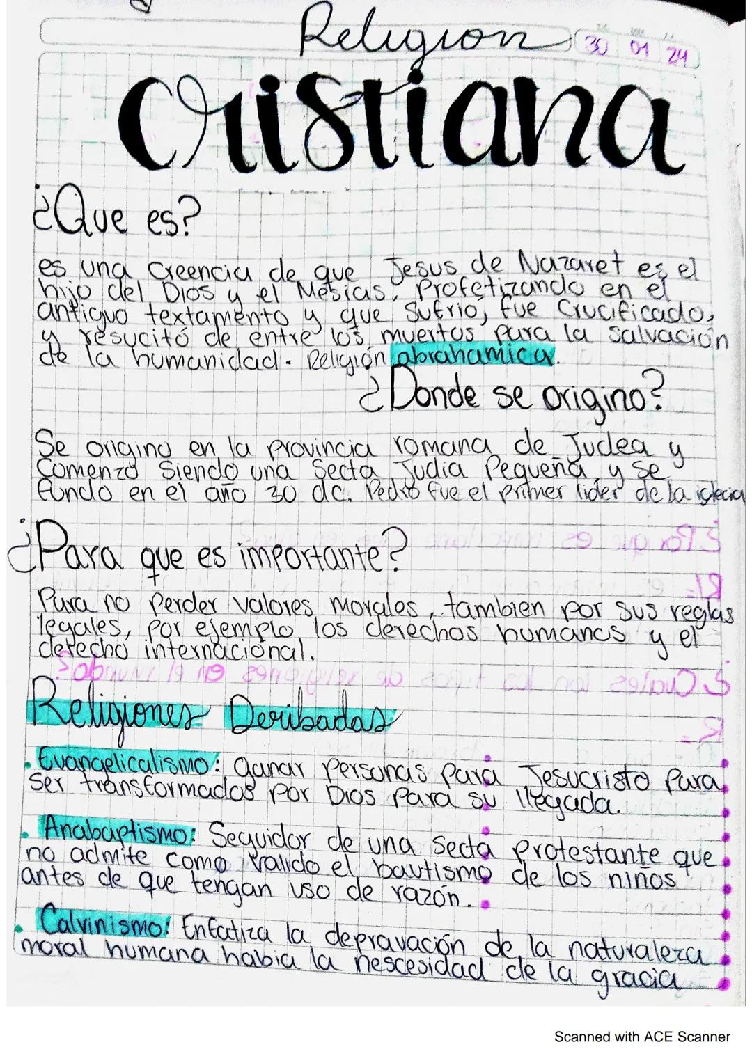 Religion
MS
30 0124)
Cristiana
¿Que es?
el
es una creencia de que Jesus de Nazaret
hijo del Dios y el Mesias, Profetizando en
ez
antiguo tex