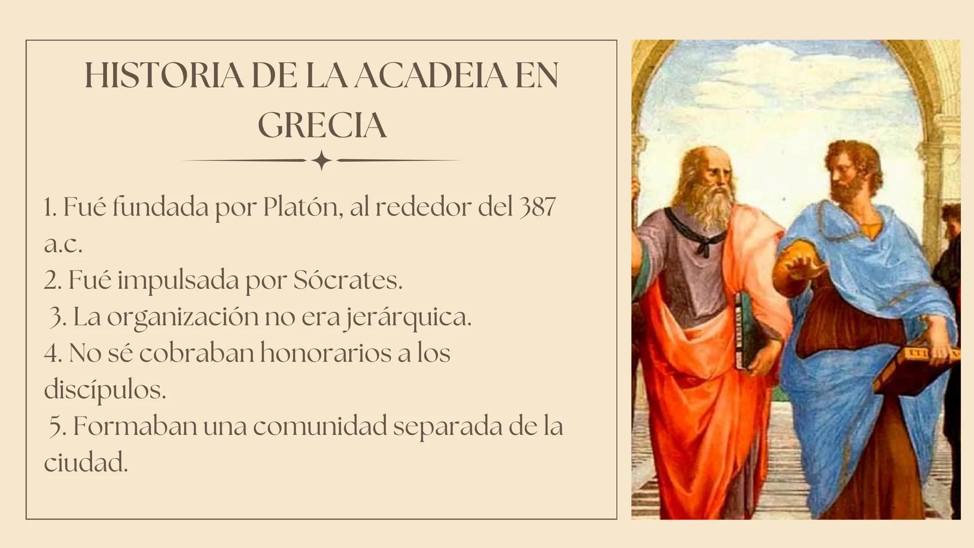LA
ACADEMIA
DE PLATON ÍNDICE
1. ¿QUÉ ERA ACADEMO?.
2. LO QUE SE REFIERE A LA
HISTORIA DE LA ACADEMIA EN
GRECIA.
3. TEMAS QUE SE DABAN.
4. RE