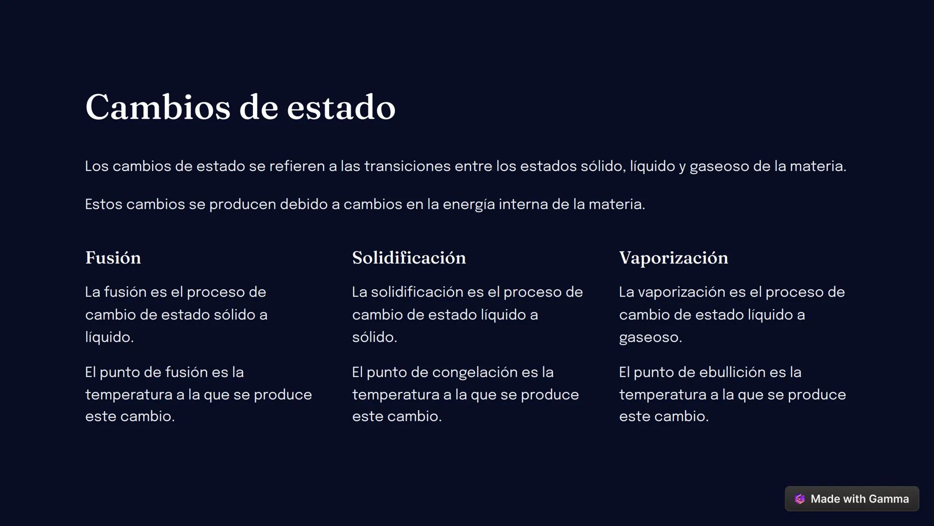 C
100
90
80
70
60
50
Temperatura y calor
La temperatura es una medida de la energía cinética promedio de las moléculas de
una sustancia.
El 