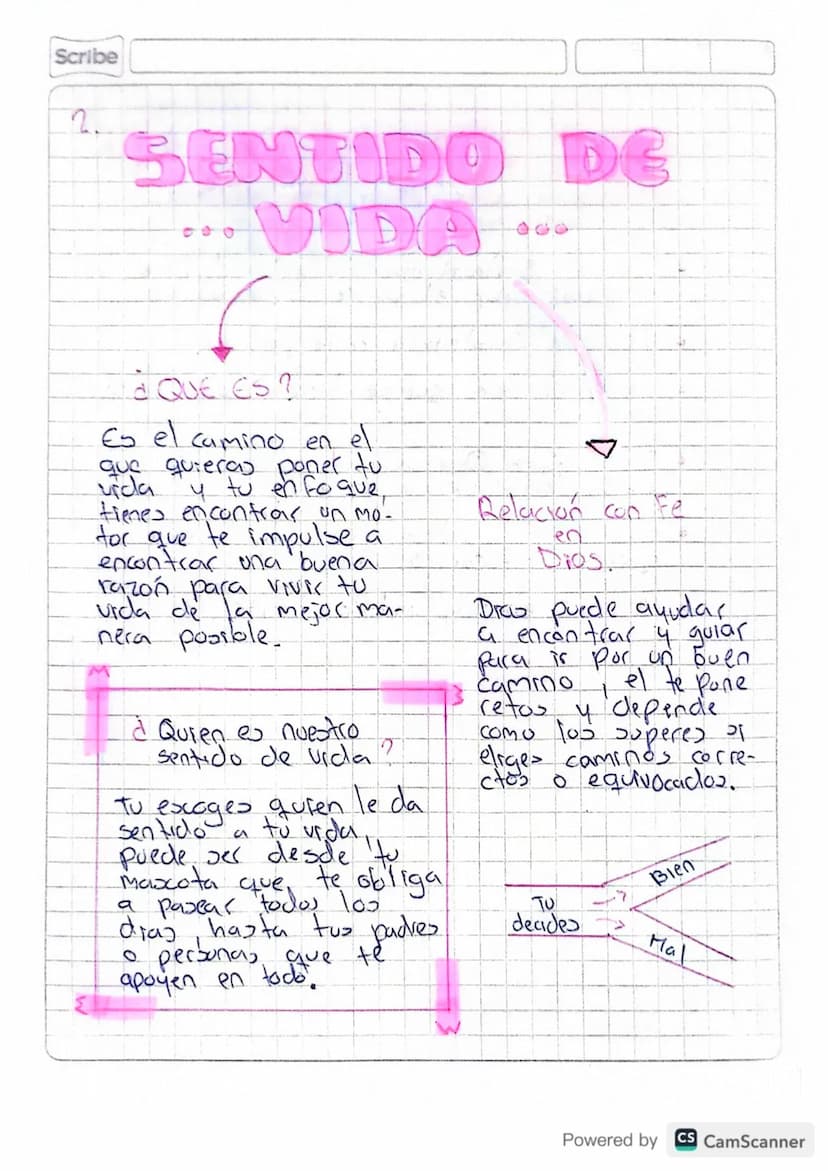Scribe
2.
SENTIDO DE
QUE ES?
Es el camino en el
que quieras poner tu
vida y tu en fo que,
tienes encontrais un mo-
for que te impulse a
enco