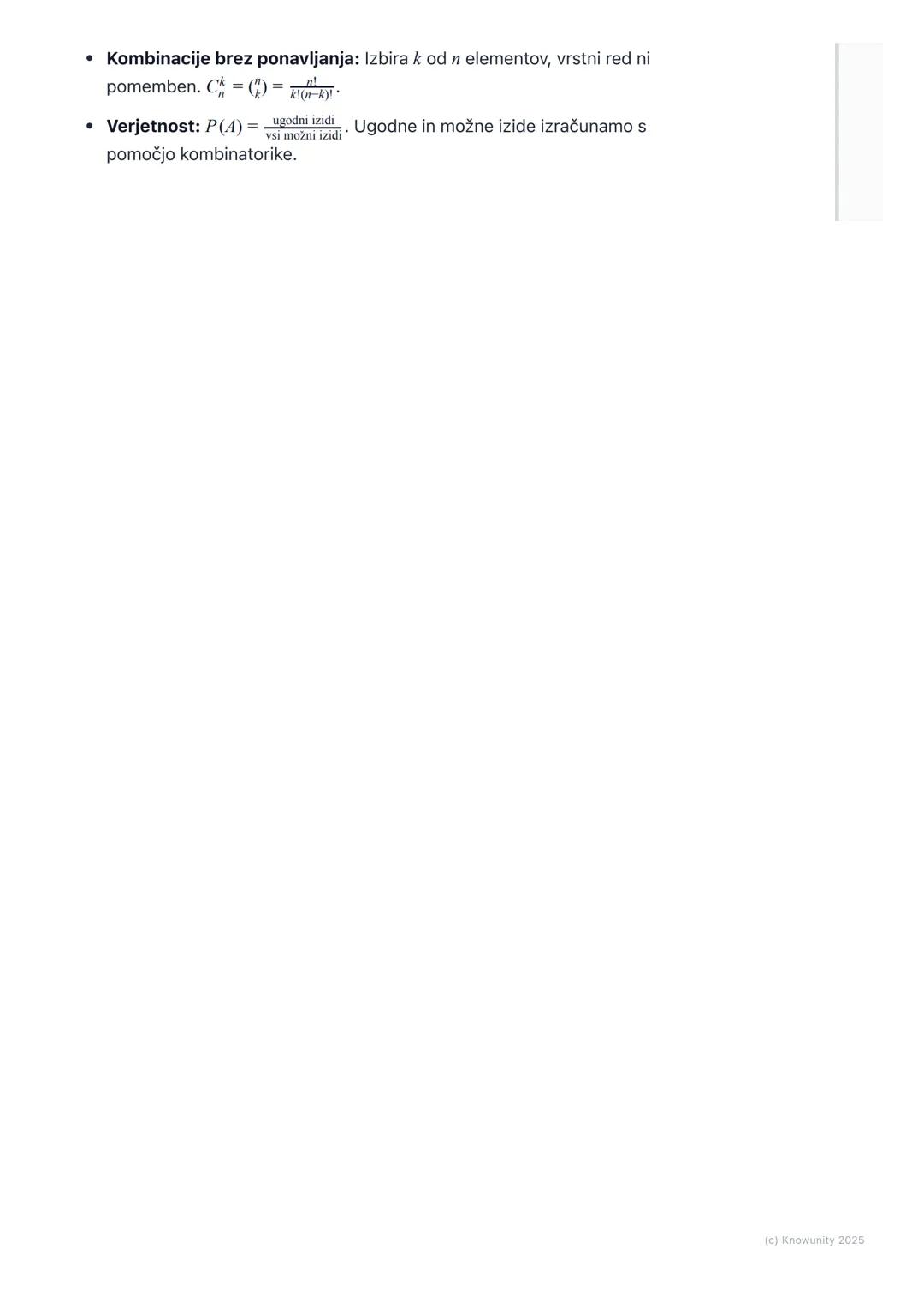 # Kombinatorika

Osnovni princip kombinatorike

Kombinatorika je v bistvu umetnost štetja. Ukvarja se z vprašanjem, na koliko
načinov lahko 