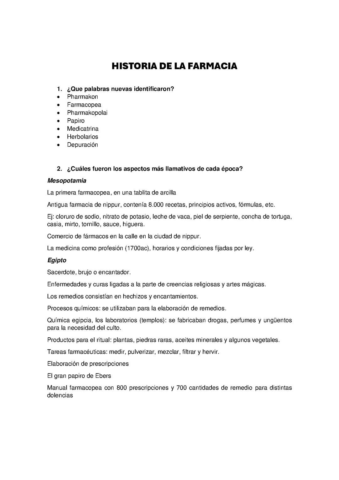 Historia Completa de la Farmacia