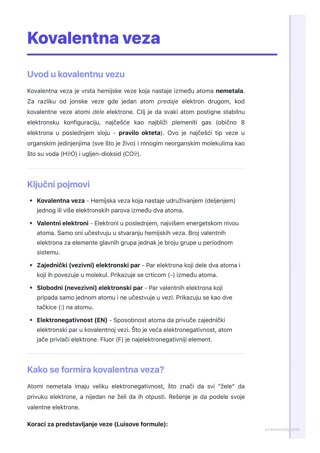 # Kovalentna veza

Uvod u kovalentnu vezu

Kovalentna veza je vrsta hemijske veze koja nastaje između atoma nemetala.
Za razliku od jonske v