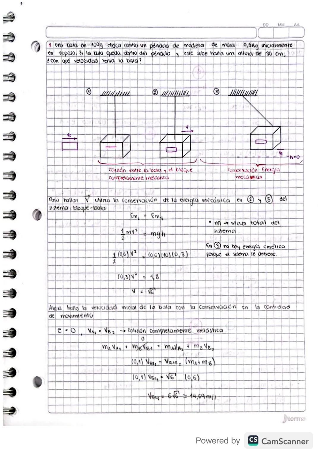 e
LI
ID
Em Em7 Ec₁ = 60₂
e= 1. se conserva la energía mecánica
Colvida
choque
Completamente elástico.
Impacto
En toda colisión
impacta
se co