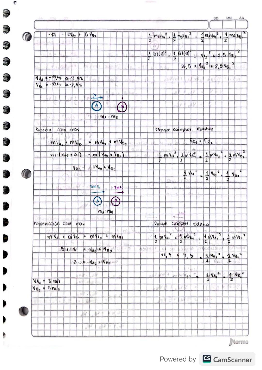 e
LI
ID
Em Em7 Ec₁ = 60₂
e= 1. se conserva la energía mecánica
Colvida
choque
Completamente elástico.
Impacto
En toda colisión
impacta
se co