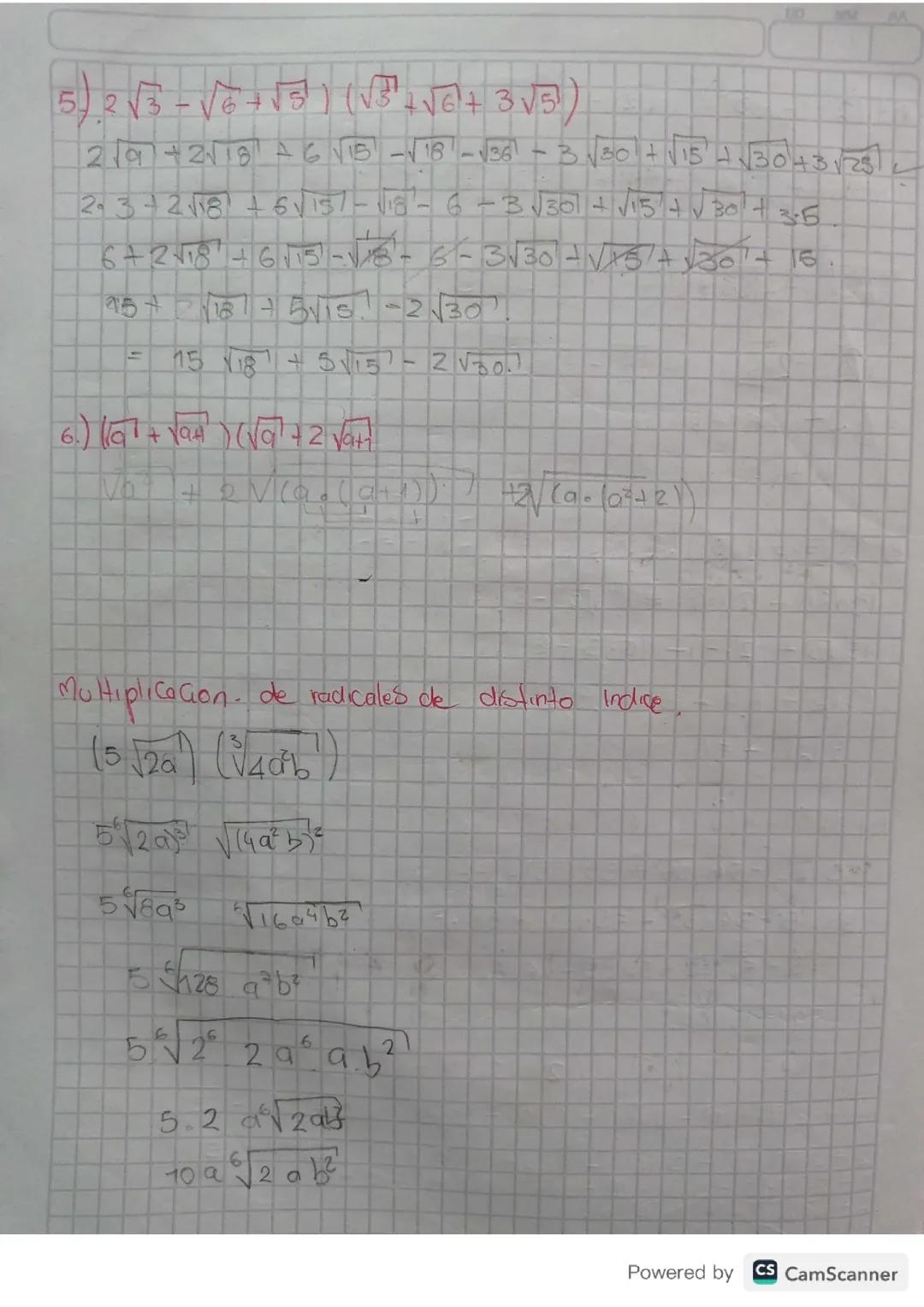 Multiplicación de radicales 