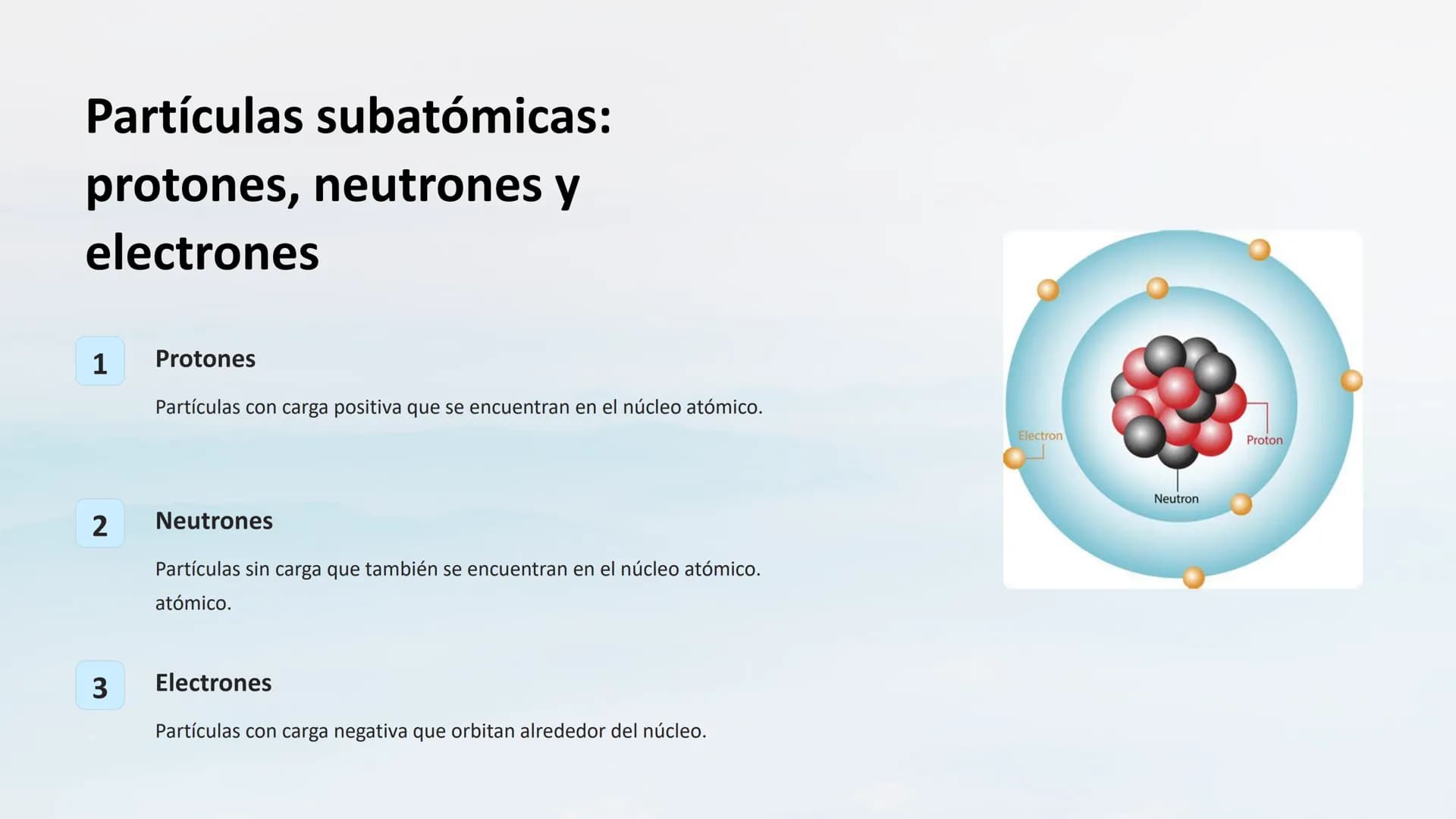 Estructura atómica: Partículas
subatómicas, número atómico y
másico, isotopos
Explore la composición fundamental de la materia, desde las pa