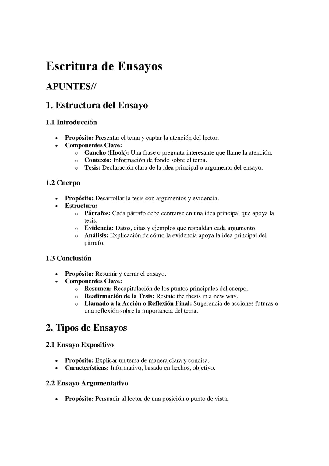 Escritura de Ensayos