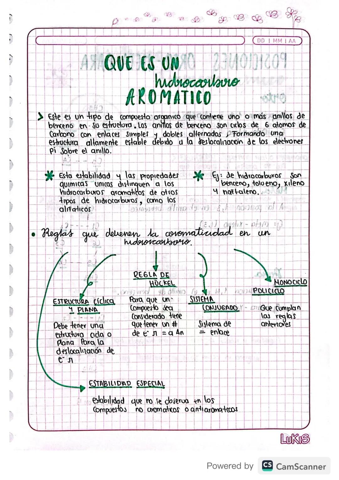 DD MMAA

A QUE ES UN 10 2740101209
hidrocarburo
AROMATICO
ekre
> Este es un tipo de compuesto arganico que contiene uno o más anillos de
ben