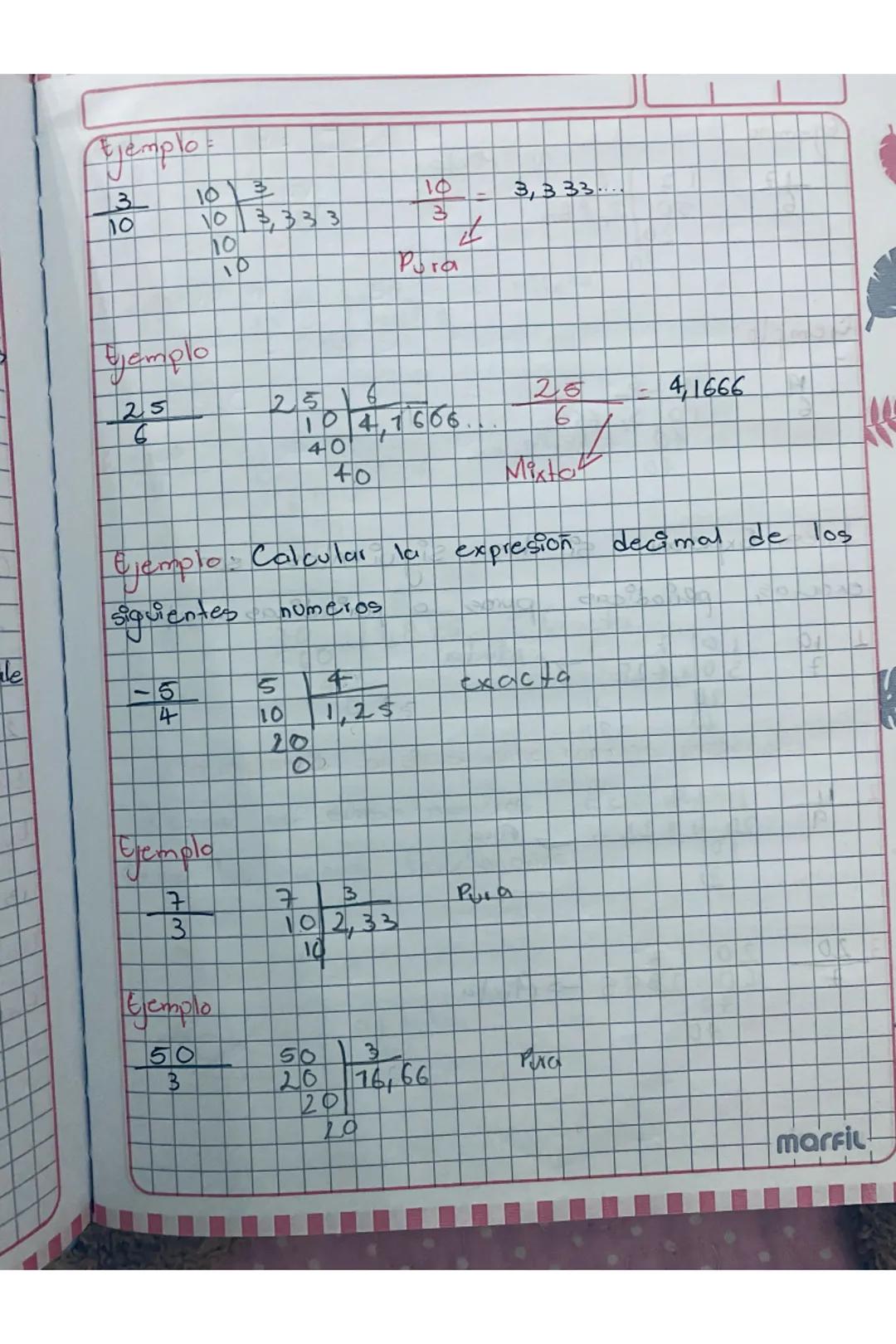 Ejemplo
Pra
✓
3,333...
3
10
3
10
10
Vo
33
3
10
10
Ejemplo
le
225
6
2.5
2/10/4,1666
2226
6
-41666
Mixtlar
40
40
Ejemplo: Calcular la expresió
