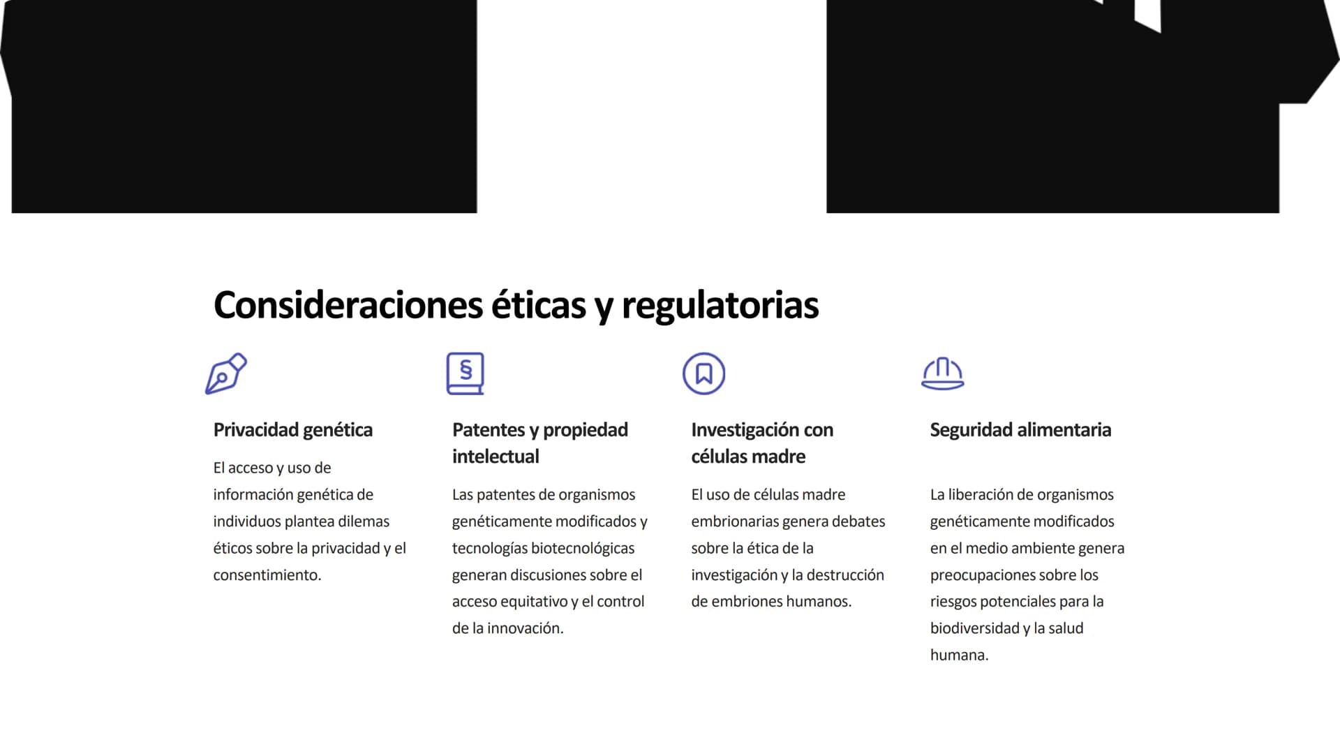 la biotecnología
La biotecnología es la aplicación de organismos vivos y sus procesos para
crear productos y tecnologías útiles para la huma
