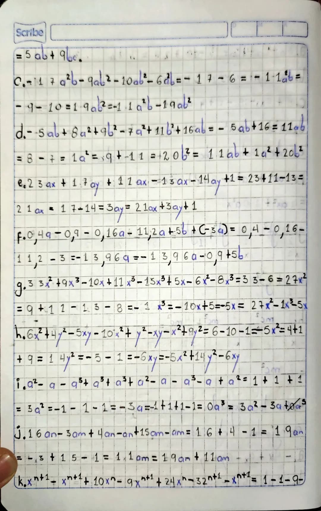 M
161
6
i
Taller de Matematicas,
Reduccion de terminos
Scribe
Semejantea
1. Epectuor
Tas
Siguientes Sumas Creunir los forminos
Semejantes) C