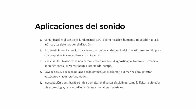 SONIDO
El sonido es una forma de energía que se propaga a través de medios
materiales, como el aire, el agua o los sólidos, mediante ondas d