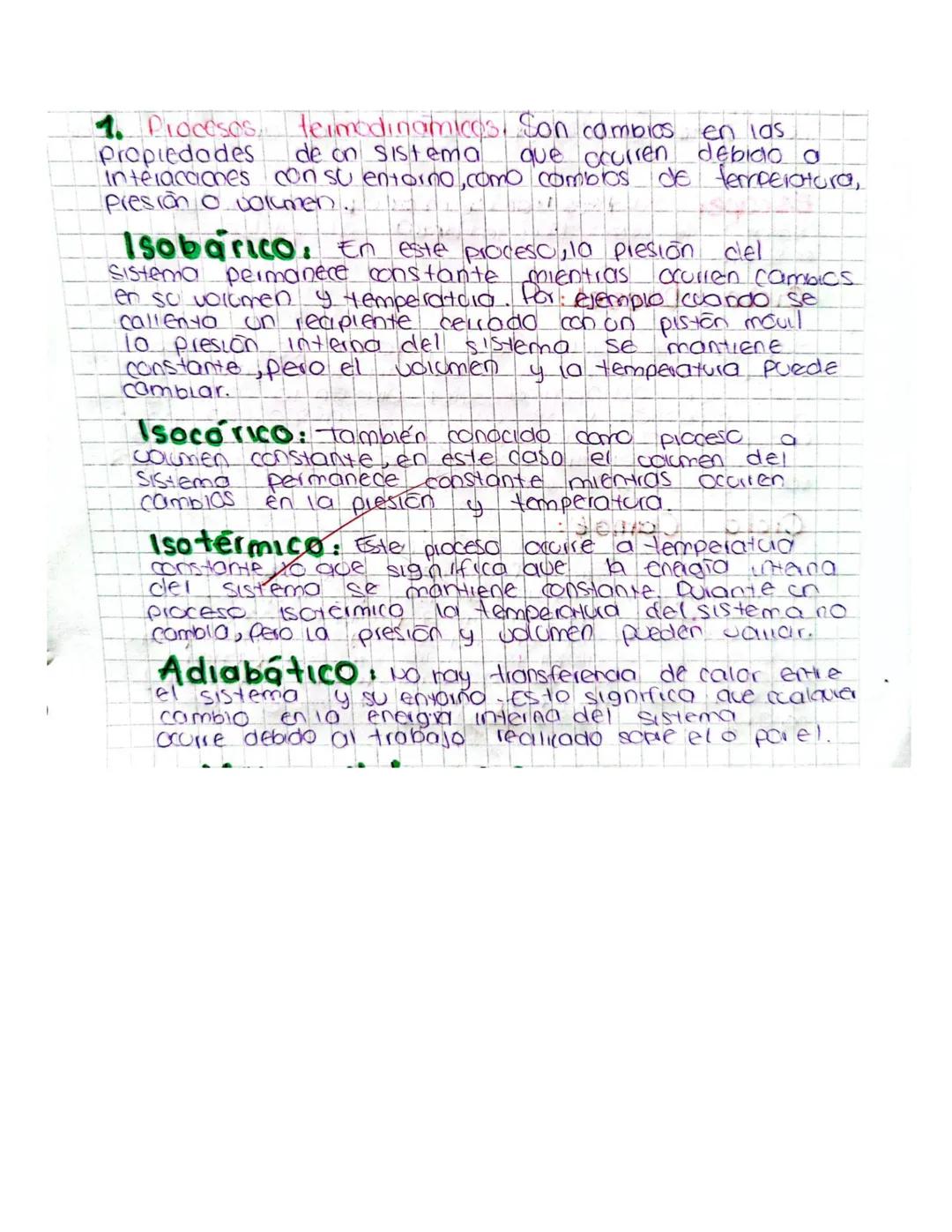 1. Proceses, termodinamicos. Son cambios en las
Propiedades
de on Sistema que ocurren debido a
Interacciones con su entorno,como comblos de 