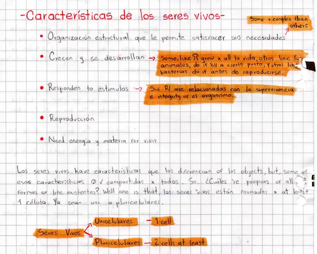 Seres Vivos: Células, Bacterias. Sus Partes y tipos
