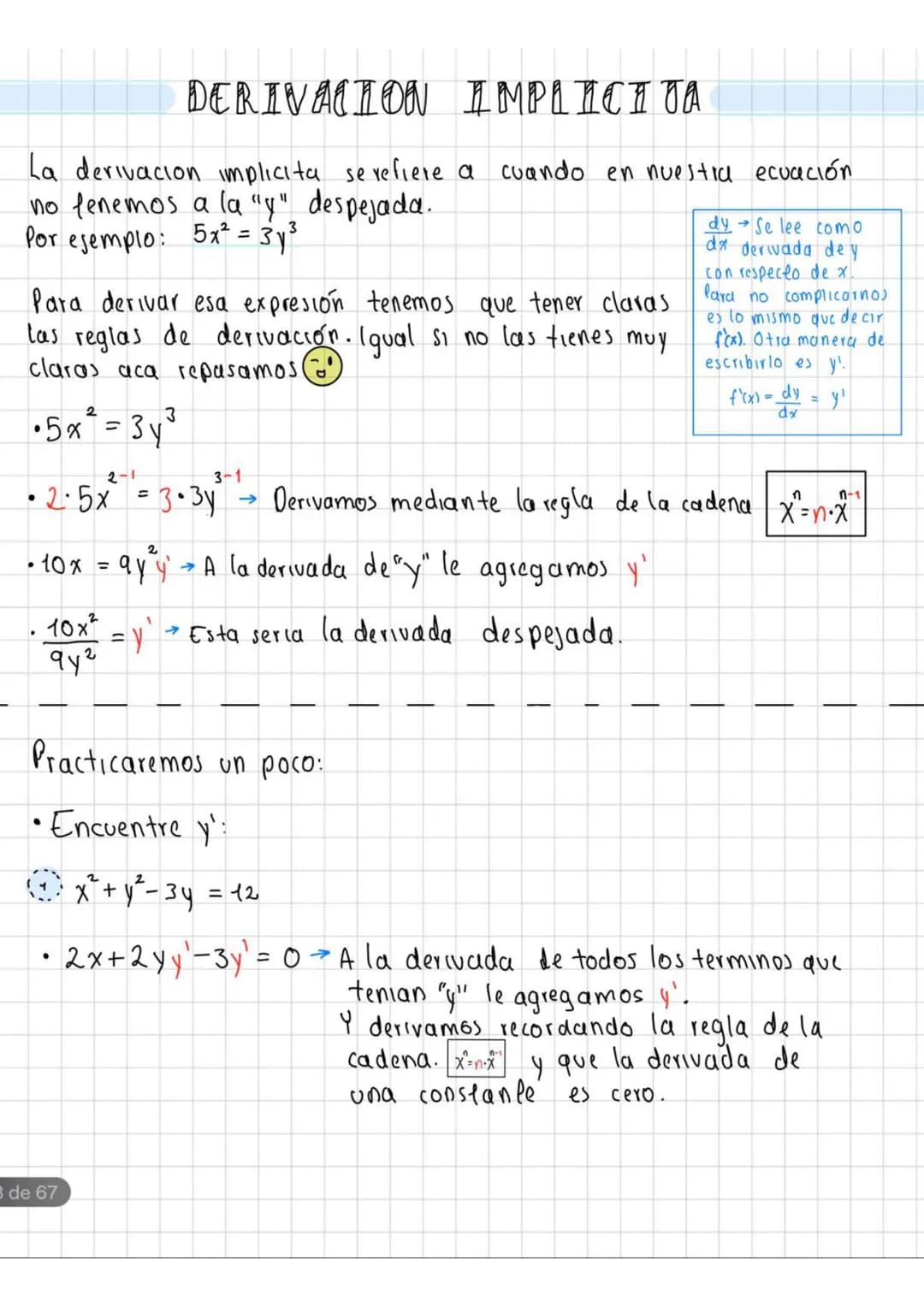 DERIVACION IMPLICT JA
La derivacion implicita se refiere a
no tenemos a la "y" despejada.
Por ejemplo:
5x = 3y³
cuando en nuestra ecuación
P