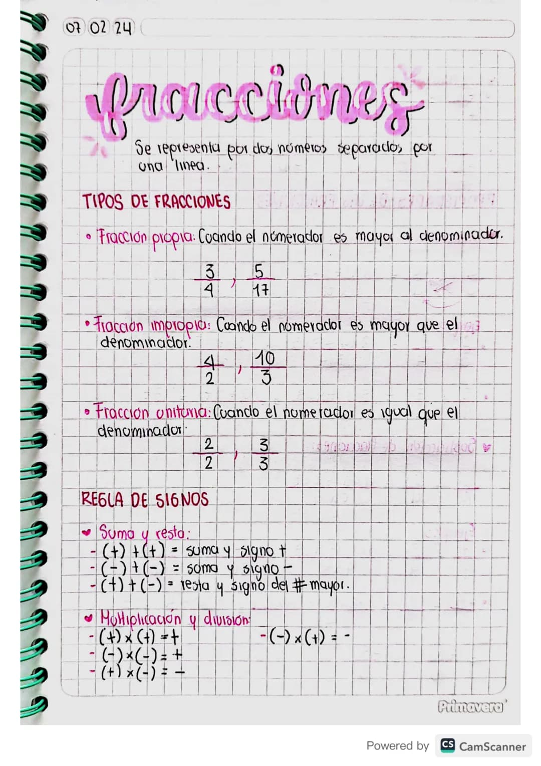 070224
Praccimes
Se
representa
una linea.
por
dos números separados por
TIPOS DE FRACCIONES
0
Fracción propia: Cuando el númerador es mayor 