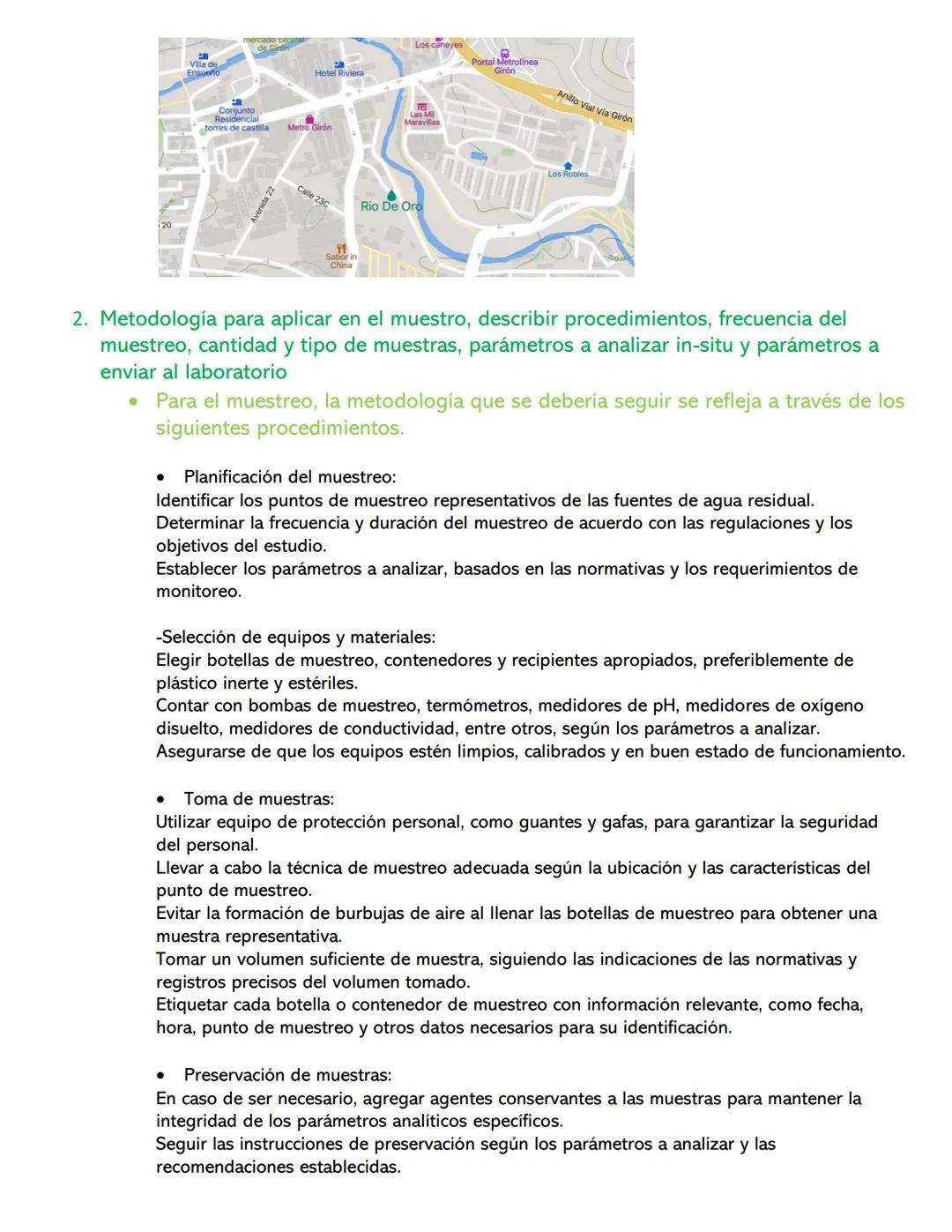 MUESTREO DE AGUA RESIDUAL-MONITOREO AMBIENTAL
Criterios de evaluación
1. Revisa información previa o antecedentes del sitio de muestreo con 