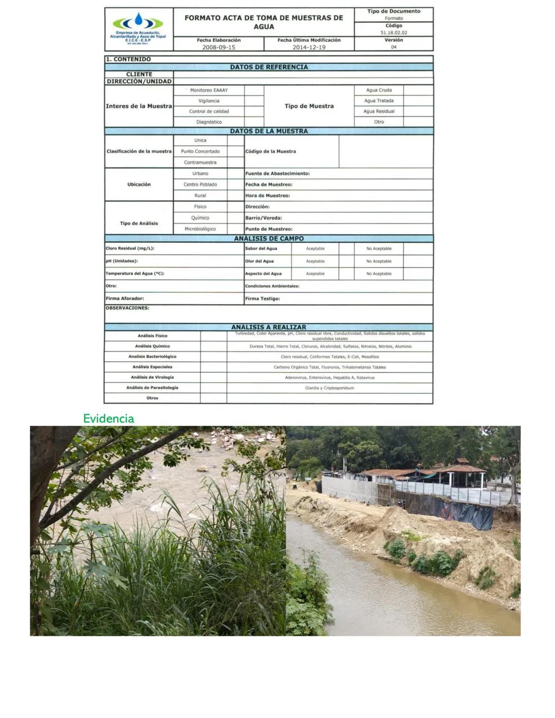 MUESTREO DE AGUA RESIDUAL-MONITOREO AMBIENTAL
Criterios de evaluación
1. Revisa información previa o antecedentes del sitio de muestreo con 
