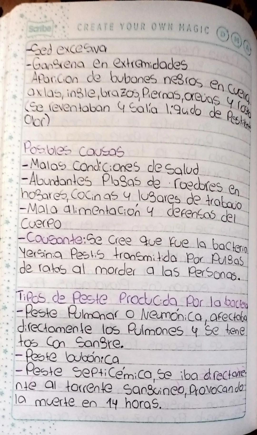 GOOD VIBES ONLY
Scribe
# La Peste nesro
Fue una Bran Pandemia que afectó
a Europa Por más de un sislo desde
el año 1347, desde el 5,810 vill