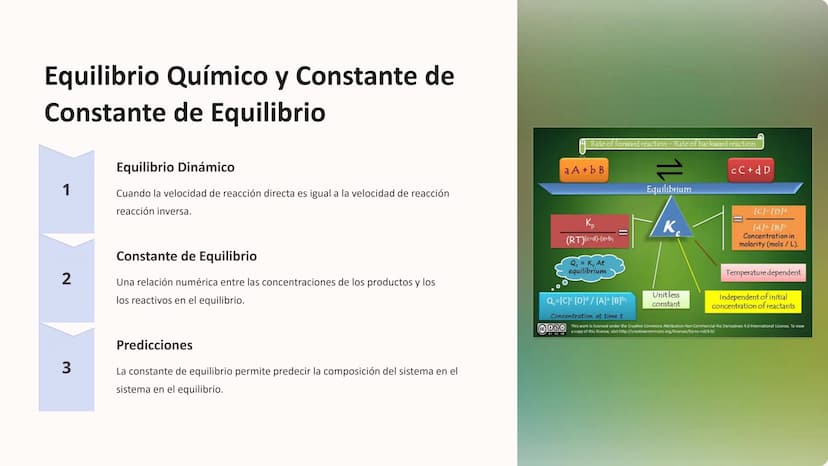 approx
Cinética y
Equilibrio Químico
Químico
Explore los fundamentos de la cinética química y el equilibrio,
descubriendo los factores que a