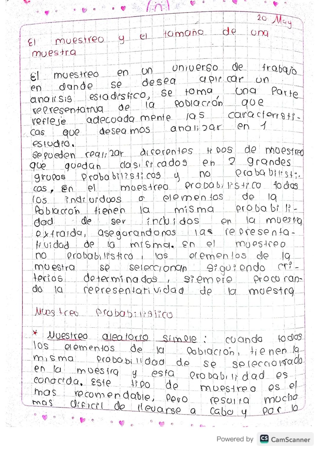 20 May

٤١ muestreo y el tamaño de ong
muestra

ει muestreo en Un Universo de trabajo
en dande se desea aplicar un
análisis estadistico, se 